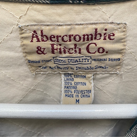 Abercrombie & Fitch Green Plaid Shacket Men's Size Medium - Picture 4 of 6